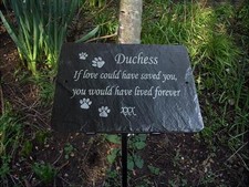 Pet Memorial Slate Plaque Personalised for your Dog - Cat - Rabbit - Bird or Pet
