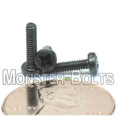 Bulk Qty 4,000 - M2 x 8mm DIN 7985A Metric Phillips Pan Machine Screw Black Ox