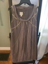 Suzi Chin For Maggy Boutique Sheath Dress Size 10 Gray Beaded Hard To Find...