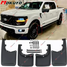 4Pcs Front & Rear Splash Guards Mud Flaps W/ Hardware For Ford F-150 2021-2024