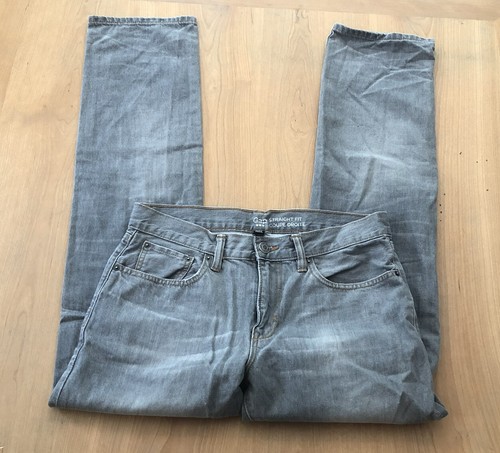 gap mens size 30W 32L jeans Straight Fit Gray Denim Great Condition | eBay