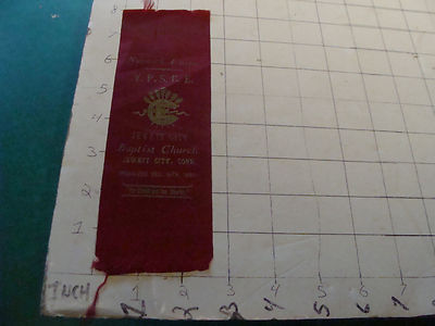 vintage  orig. Ribbon: 1889 Jewett City Conn - baptist church YPSCE norwich unio