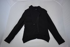 Ann Demeulemeester Black Asymmetric Wool Zip Jacket Womens It38 Uk8 Us4