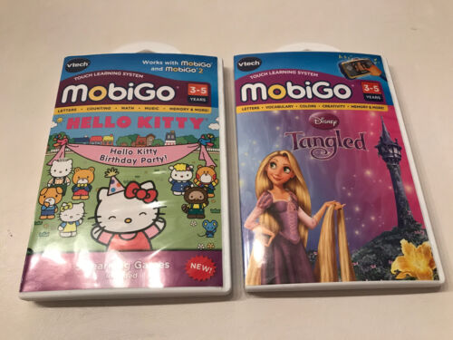 Mobigo 2 ~Hello Kitty Birthday & Tangled Games for VTech Touch Learning System - Picture 1 of 8