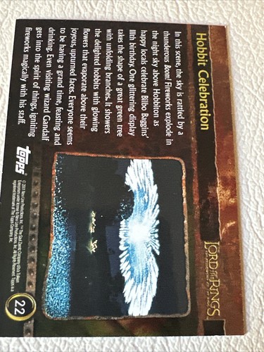 2001 Topps The Lord of the Rings: The Fellowship of the Ring Hobbit Celebration - Picture 2 of 2