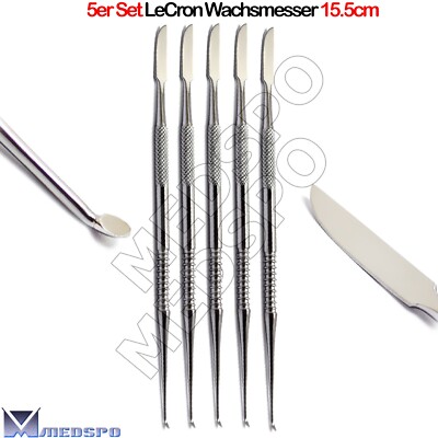 Wax Knife LeCron Modelling Instrument Spoon Dental Carving Knife Dental Lab Set of 5