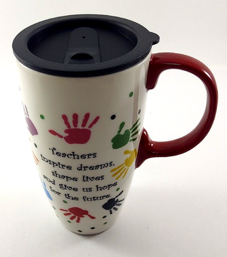 Tazza da viaggio caffè Belks Latte con insegnanti coperchio ispirano sogni e forme di vita nuova con etichette - Foto 2 di 13