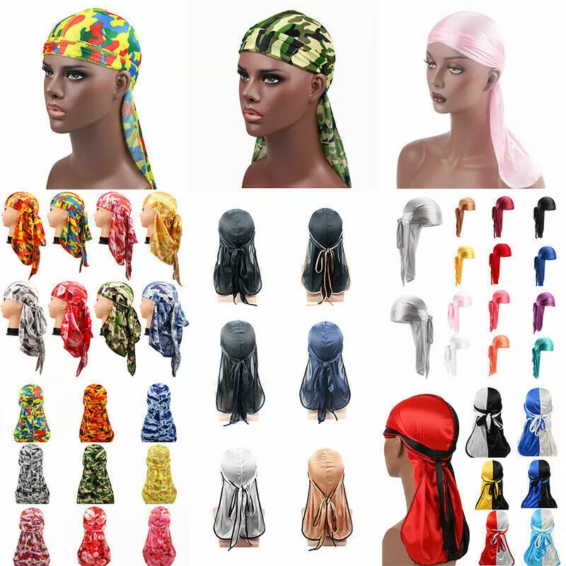 Durags For Men,silk-like Durags Satin Long-tail Head Wraps Silky