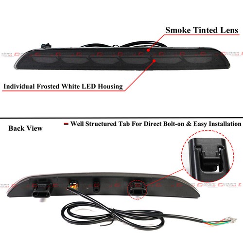 FOR 22-25 CIVIC HATCHBACK SMOKE LENS REAR BUMPER REFLECTOR LED SEQUENTIAL LIGHT - Picture 3 of 5