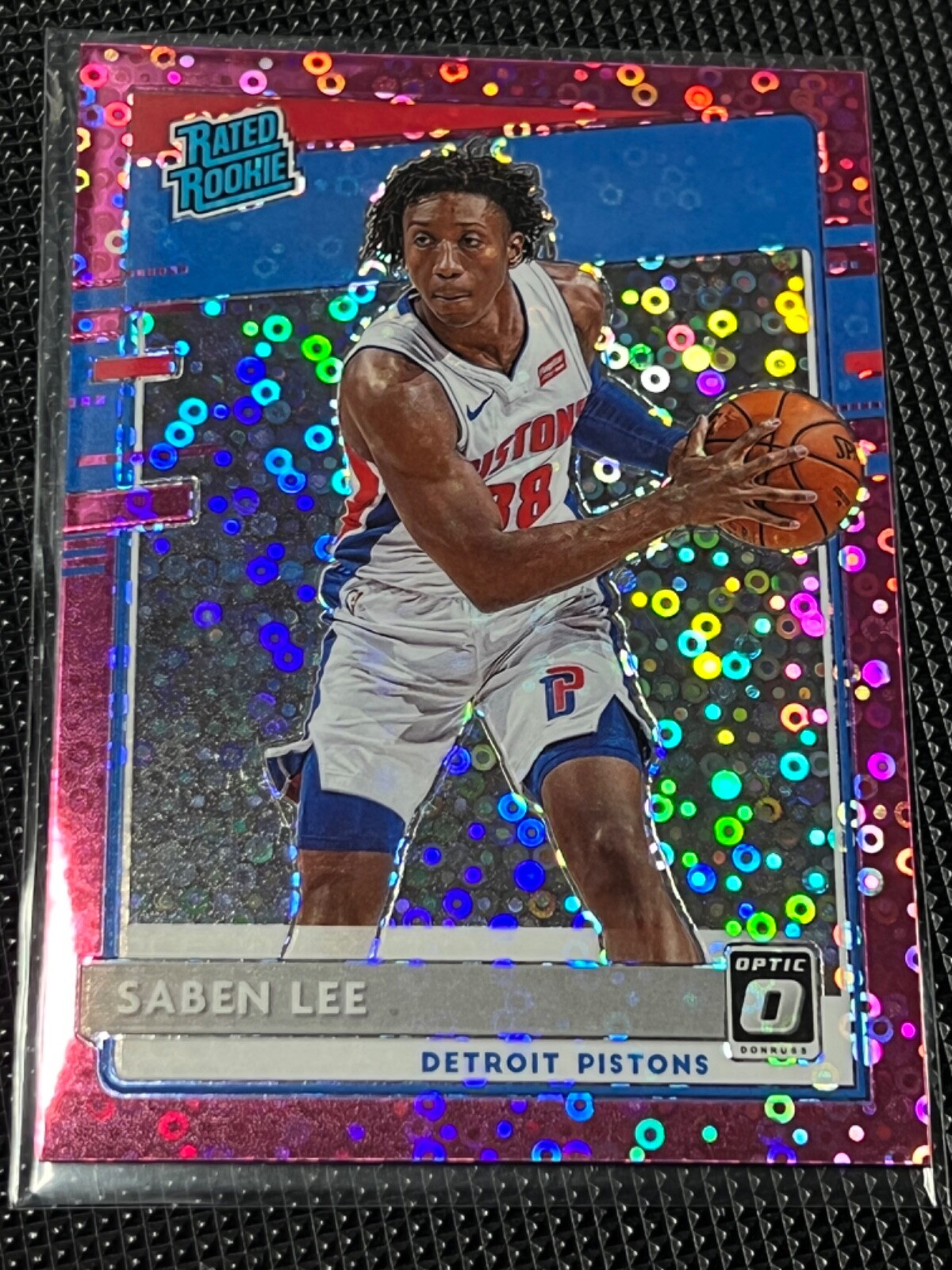 2020-21 Panini Donruss Optic Saben Lee Pink Fast Break Rated Rookie /20 #191