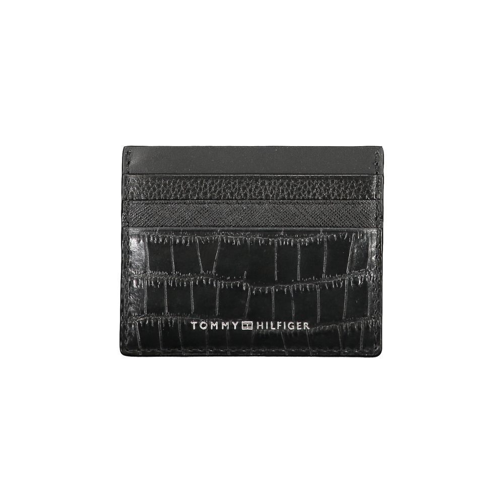Tommy Hilfiger Mens Black Leather Trifold Wallet