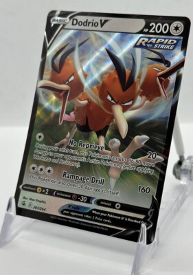 Dodrio V 201/264 Fusion Strike Pokemon TCG Holo Full Art Ultra Rare