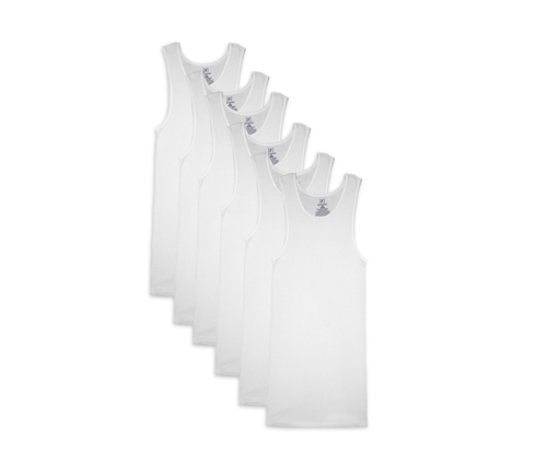 George Men’s A-Shirts, 6-Pack White Tank Top NWT Size 3XL