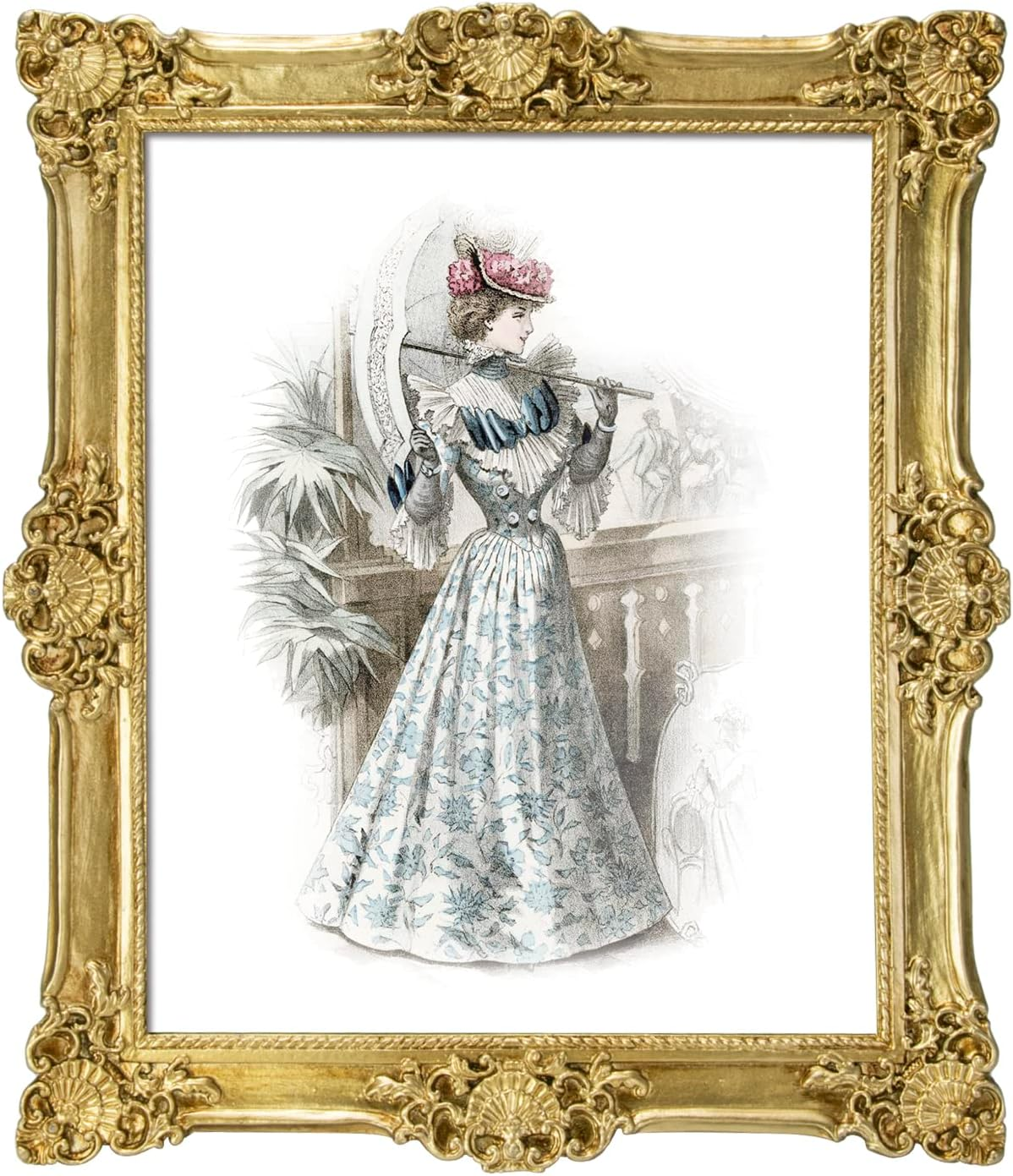 Vintage 8x10 Antique Photo Frame with Glass Front for Wall or Table Display-image