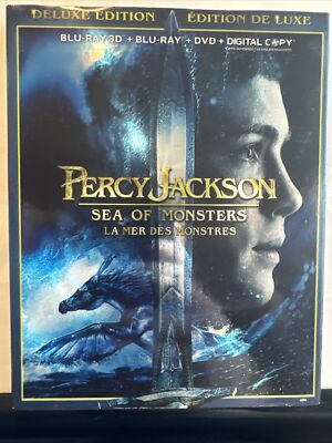 Percy Jackson Sea of Monsters Blu-Ray 3D Blu-Ray DVD + Collector Card Slipcover