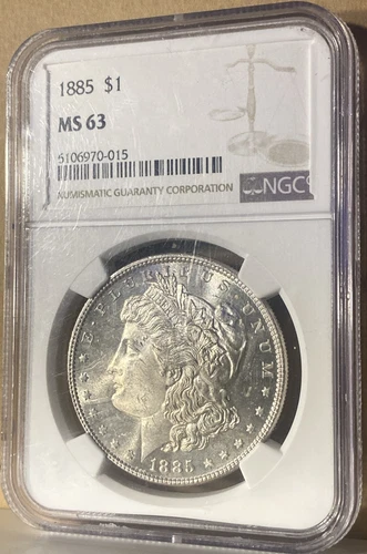 1885 Morgan Dollar S$1 NGC MS63