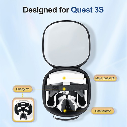 Carrying Case for Meta Quest 3S VR Headset Controller Waterproof Storage Case - Afbeelding 13 van 24