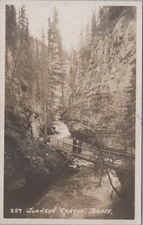 Vtg Johnson Canyon, Banff Canada RPPC Real Photo Postcard #3913