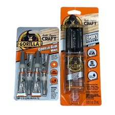 Brand New Clear Gorilla Glue Minis 0.11 Oz  Epoxy .85 Oz Set In 5 Mins