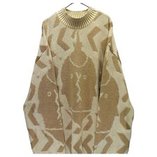 ISSEY MIYAKE Vintage 80s Knit Sweater Made in Japan Beige Brown Size M F/S