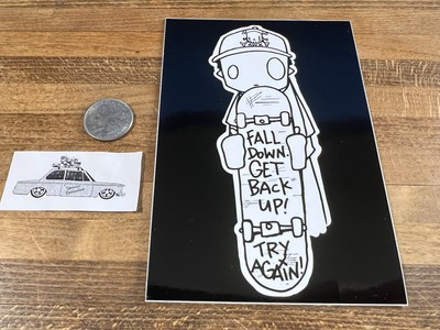 Chris RWK Robots Will Kill  Fall Down Sticker Street Art Graffiti Obey Dface