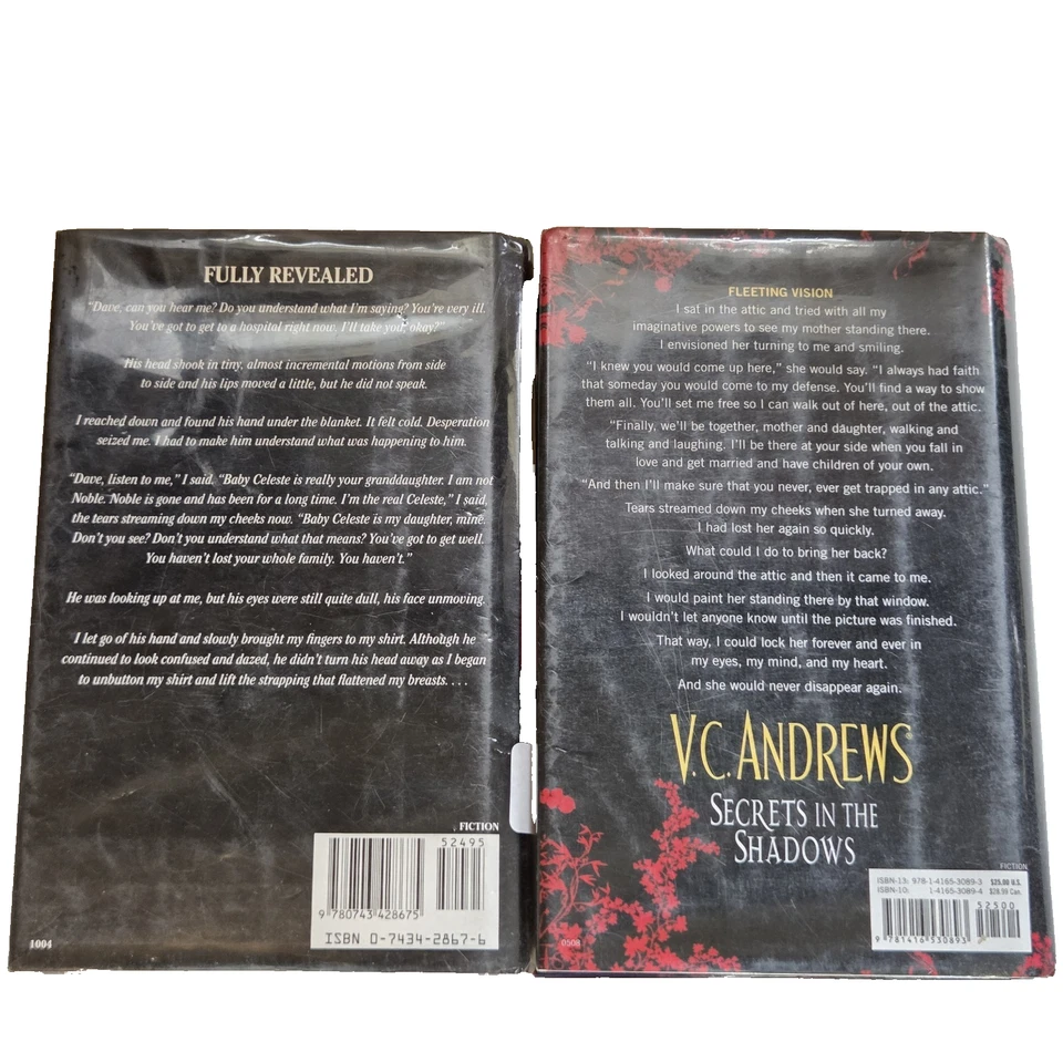 VC Andrew's Books Lot Gothic Fiction Family Dramas Secrets Hardcover Dust Jacket Foto 3 de 4