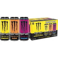 Monster Energy Rehab Tea + Lemonade Peach Tea Wild Berry Tea Variety Pack Energy