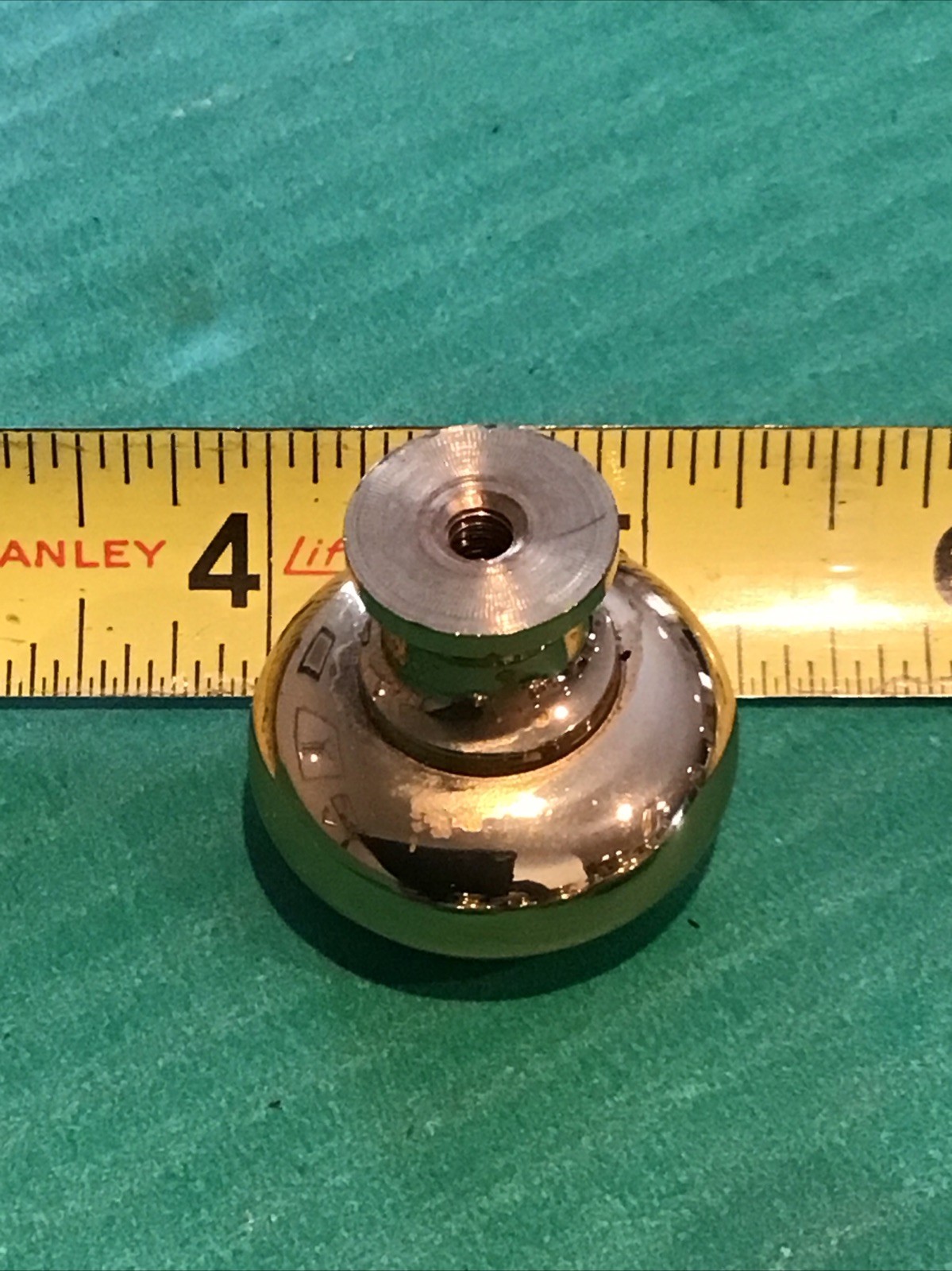 Lot of 10 Vintage Solid Brass Door Drawer Cabinet Round Knob Pulls 1 1/4" (A)