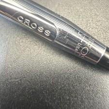 Cross Century Lustrous Chrome Ballpoint Pen w/Lined Grip - 1960's - Made In USA