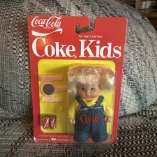 Coca Cola Coke Kids Doll Figure. Vintage NIP