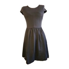 Madewell Fit & Flare Dress S Black Knit Ponte Stretch Pockets LBD Classic Staple