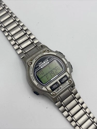 Vintage Timex Women Ironman Triathlon Wrist Watch Indiglo 90's Digital 8 Lap