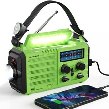 Weather Radio, 5000mAh/18500mWh Solar Hand Crank Emergency Radio, Battery Pow...