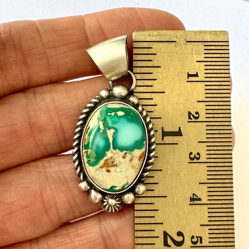 Navajo Türkis Anhänger Sonora Gold signiert Shakey Sterling Handarbeit Indianer - Bild 2 von 6