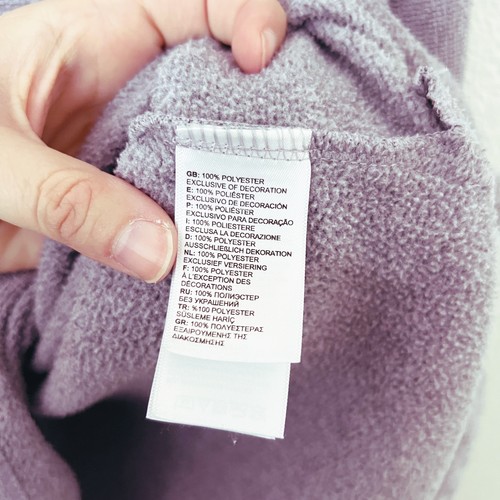 The North Face Fleece-Hoodie Größe Large lila Strickstich Druckknopf Stehkragen - Bild 11 von 12