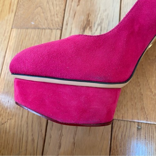 Charlotte Olympia Dolly platform heels pink suede size 40 - Picture 9 of 14