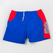Vintage 90s Detroit Pistons XL Nutmeg Shorts Colorblock Blue Red Bad Boys 1989