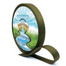 Country Brook Design  1 Inch Dark Olive Drab Heavy Duty Nylon Webbing, 50 Yards