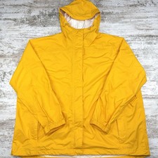 LL Bean Yellow Trail Model Rain Jacket Women’s 3X Waterproof Hooded 0ALB7