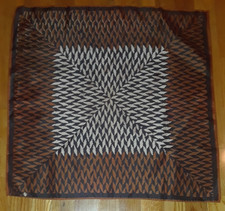 Vintage Vera Brown Geometric Square Scarf 22"