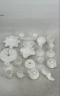 Vintage White Milk Glass Serving Dishes And Candle Holders Lot Of 15