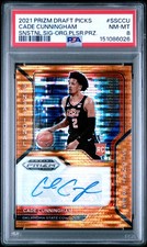 2021 PANINI PRIZM DRAFT PICKS SENSATIONAL SIG CADE CUNNINGHAM RC /19 PSA 8 AUTO