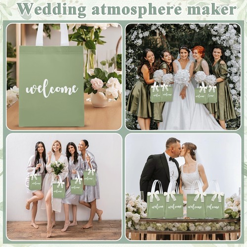 25 Stück Salbeigrün Willkommenstüten für Hochzeitsgäste Geschenktüten Willkommen Hochzeit... - Bild 5 von 7