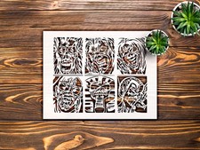 Intricate Faces Crafting Art Wall Decor Reusable Stencil - StencilAir