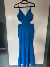 Bloomingdale's Spectacylar Aqua Blue Cut-out full Length Formal/Prom Dress