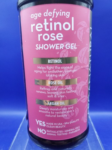 Arganatural ~ Retinol Rose Anti-Aging Shower Gel with Argan Oil 32 fl oz New - Picture 3 of 3