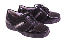 Naot Damen Schnürschuhe Schuhe Leder Lack Gr. 36 schwarz Wechselfußbett CR19