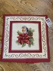 Hesta Made In italy Handmade WOVEN/TAPESTRY SnowBird Pillow cover Christmas NEW