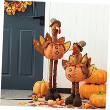 LED Thanksgiving Turkey Decorations Outdoor, 37"/24" Adjustable Height Fabric