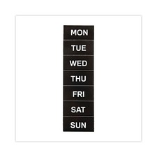 MasterVision FM1007 2" x 1" Days of Week Board Accessories Black/White 7/PK New